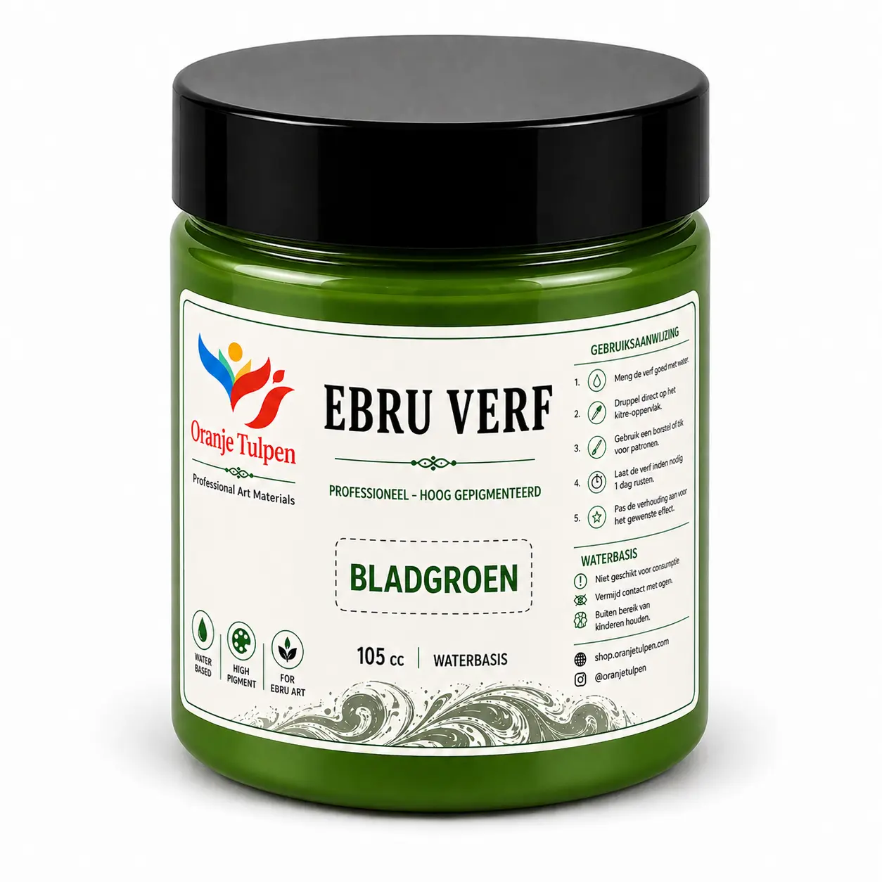 Professionele ebru verf 105cc Oranje tulpen waterbasis voor marmerkunst